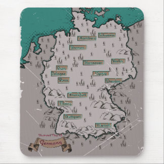 Alfombrilla De Ratón Mapa ilustrado vintage de Alemania