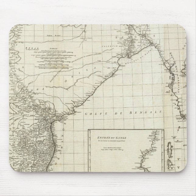 Alfombrilla De Ratón Mapa indio (Frente)