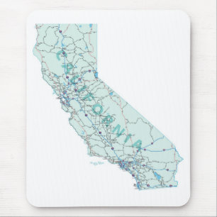 Alfombrilla De Ratón Mapa interestatal de California Mousepad