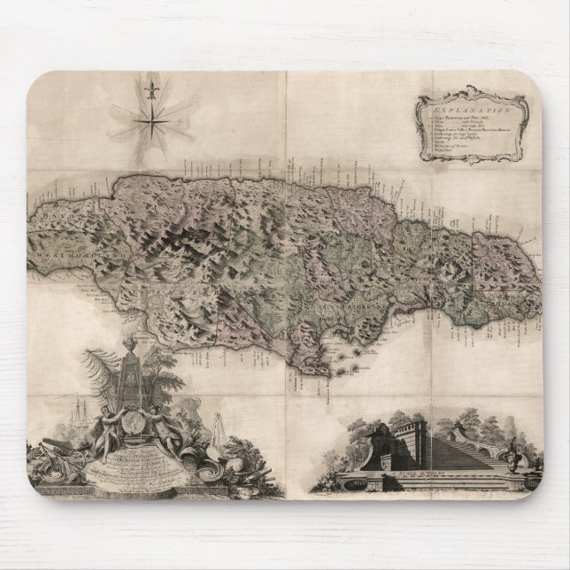 ALFOMBRILLA DE RATÓN MAPA: JAMAICA, 1763 (Frente)