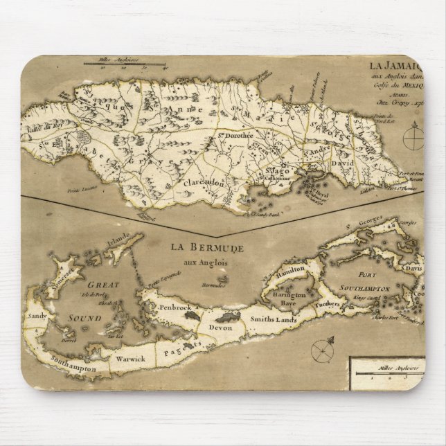 ALFOMBRILLA DE RATÓN MAPA: JAMAICA, 1767 (Frente)