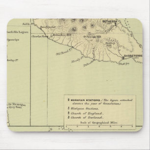 Alfombrilla De Ratón Mapa litografiado de Antigua