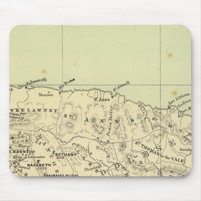 Alfombrilla De Ratón Mapa litografiado de Jamaica (Frente)
