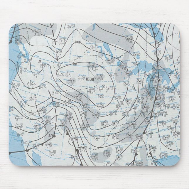 Alfombrilla De Ratón Mapa meteorológico nacional (Frente)