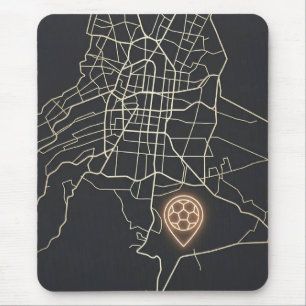 Alfombrilla De Ratón Mapa minimalista de NYC con pin de fútbol en arte 
