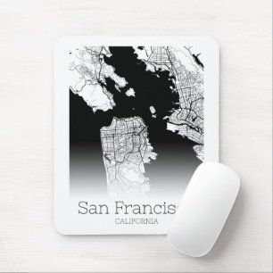 Alfombrilla De Ratón Mapa moderno de la ciudad de San Francisco