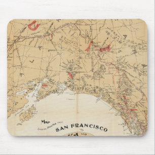 Alfombrilla De Ratón Mapa mostrando rutas de San Francisco a Alaska
