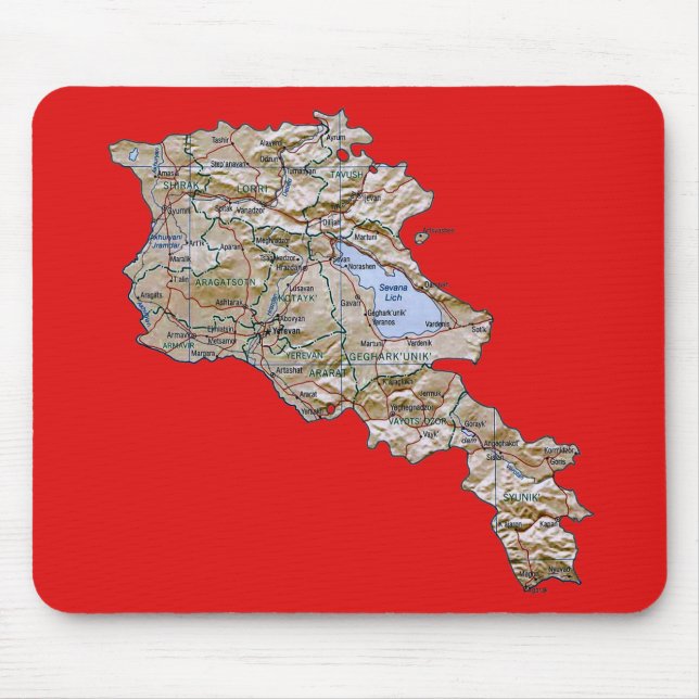 Alfombrilla De Ratón Mapa Mousepad de Armenia (Frente)