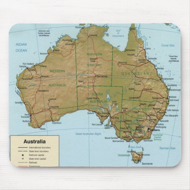 Alfombrilla De Ratón Mapa Mousepad de Australia (Frente)