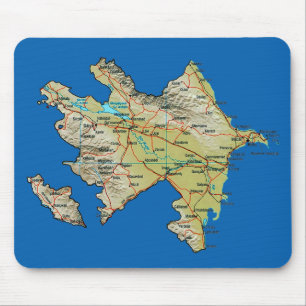 Alfombrilla De Ratón Mapa Mousepad de Azerbaijan