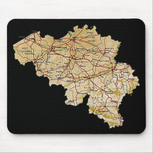 Alfombrilla De Ratón Mapa Mousepad de Bélgica