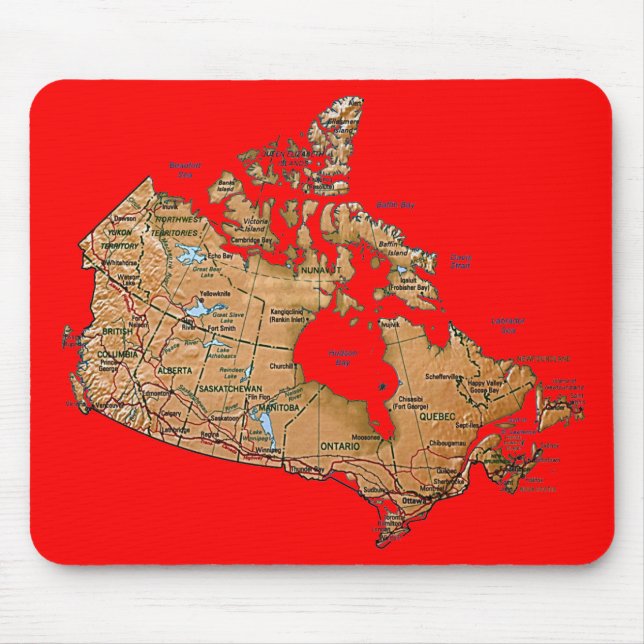 Alfombrilla De Ratón Mapa Mousepad de Canadá (Frente)