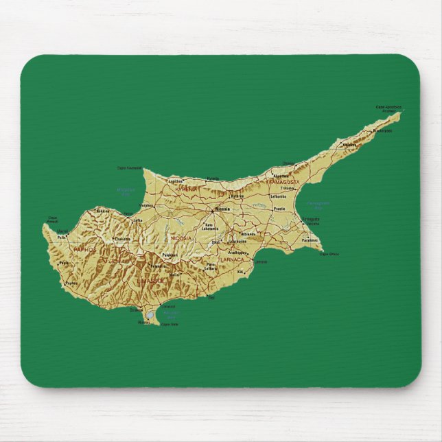 Alfombrilla De Ratón Mapa Mousepad de Chipre (Frente)