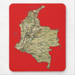 Alfombrilla De Ratón Mapa Mousepad de Colombia
