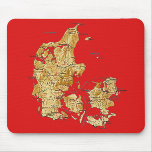 Alfombrilla De Ratón Mapa Mousepad de Dinamarca