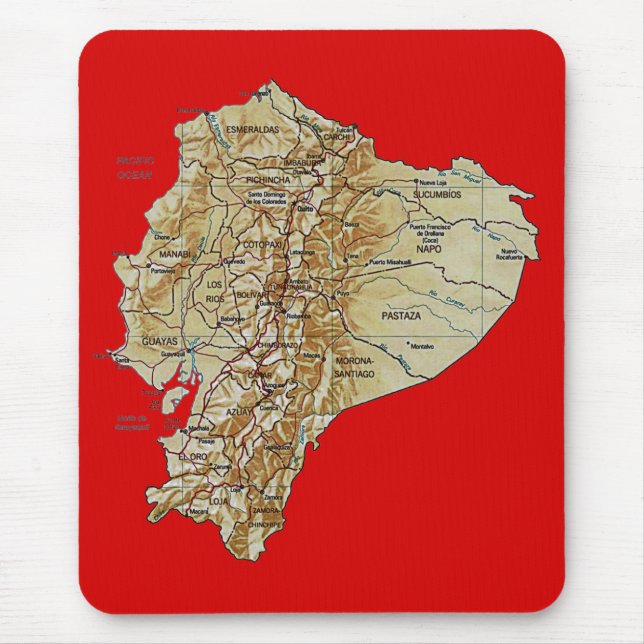 Alfombrilla De Ratón Mapa Mousepad de Ecuador (Frente)