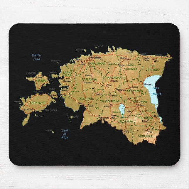 Alfombrilla De Ratón Mapa Mousepad de Estonia (Frente)