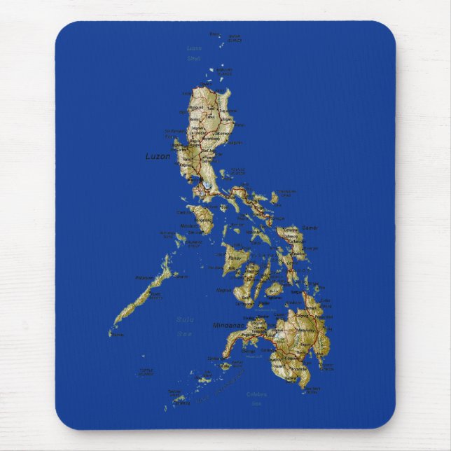 Alfombrilla De Ratón Mapa Mousepad de Filipinas (Frente)