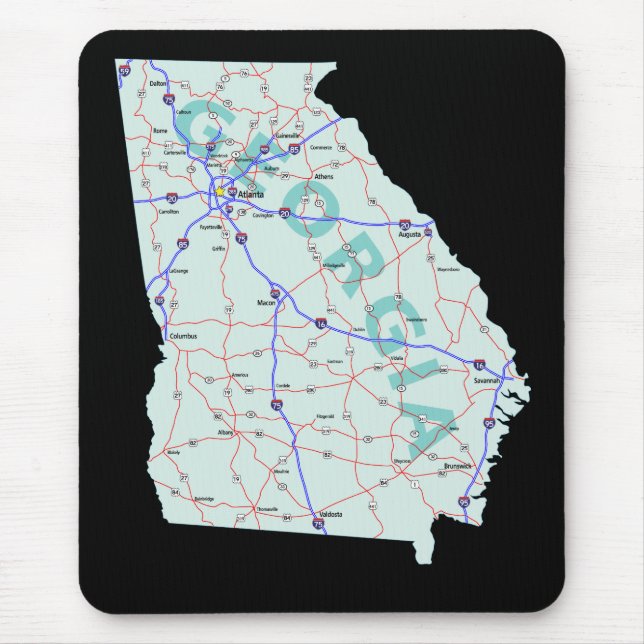 Alfombrilla De Ratón Mapa Mousepad de Georgia (Frente)