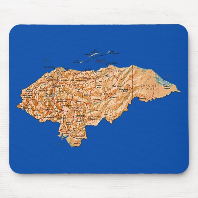 Alfombrilla De Ratón Mapa Mousepad de Honduras (Frente)