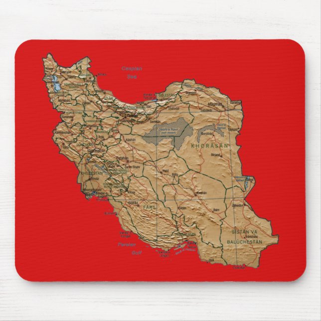 Alfombrilla De Ratón Mapa Mousepad de Irán (Frente)