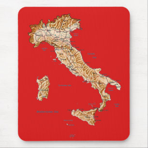 Alfombrilla De Ratón Mapa Mousepad de Italia