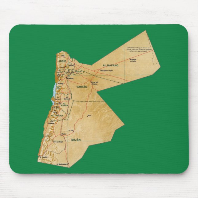 Alfombrilla De Ratón Mapa Mousepad de Jordania (Frente)