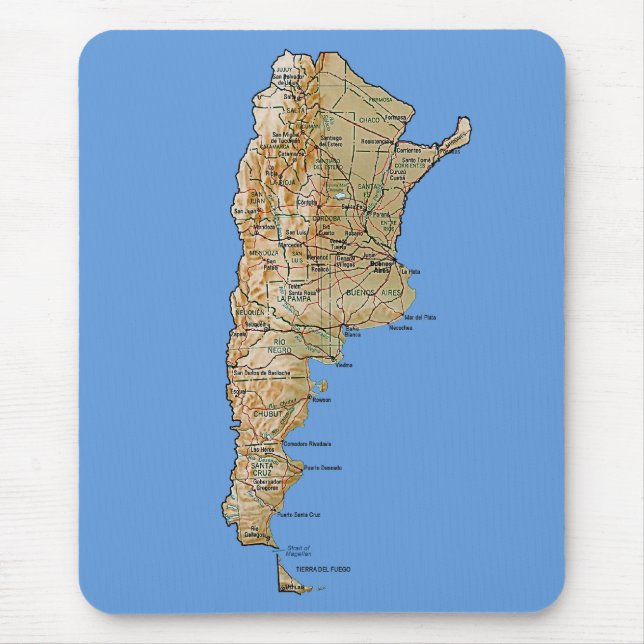 Alfombrilla De Ratón Mapa Mousepad de la Argentina (Frente)