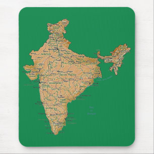 Alfombrilla De Ratón Mapa Mousepad de la India