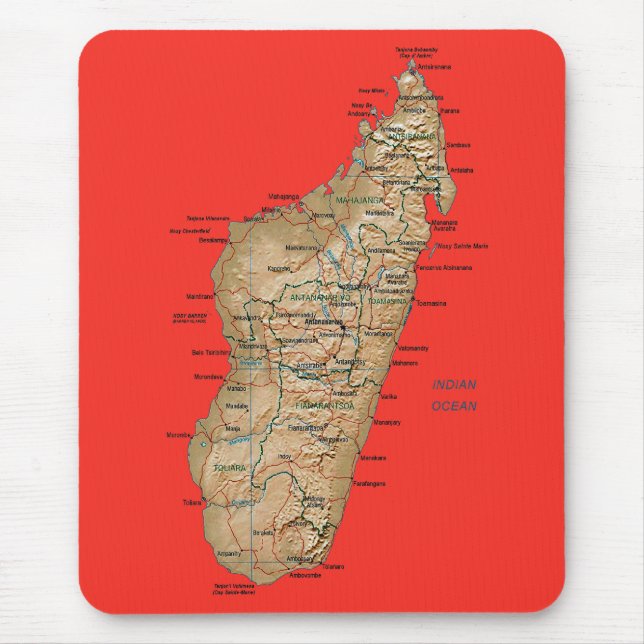 Alfombrilla De Ratón Mapa Mousepad de Madagascar (Frente)
