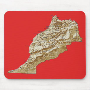 Alfombrilla De Ratón Mapa Mousepad de Marruecos