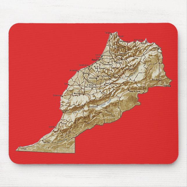 Alfombrilla De Ratón Mapa Mousepad de Marruecos (Frente)