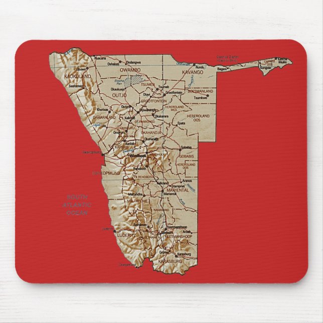 Alfombrilla De Ratón Mapa Mousepad de Namibia (Frente)