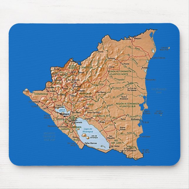 Alfombrilla De Ratón Mapa Mousepad de Nicaragua (Frente)
