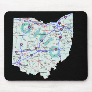 Alfombrilla De Ratón Mapa Mousepad de Ohio
