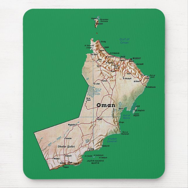 Alfombrilla De Ratón Mapa Mousepad de Omán (Frente)