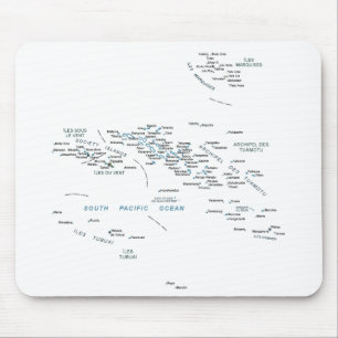 Alfombrilla De Ratón Mapa Mousepad de Polinesia francesa