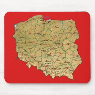 Alfombrilla De Ratón Mapa Mousepad de Polonia