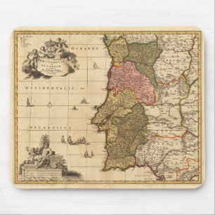 Alfombrilla De Ratón Mapa Mousepad de Portugal y de Algarv*e