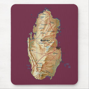 Alfombrilla De Ratón Mapa Mousepad de Qatar