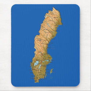 Alfombrilla De Ratón Mapa Mousepad de Suecia