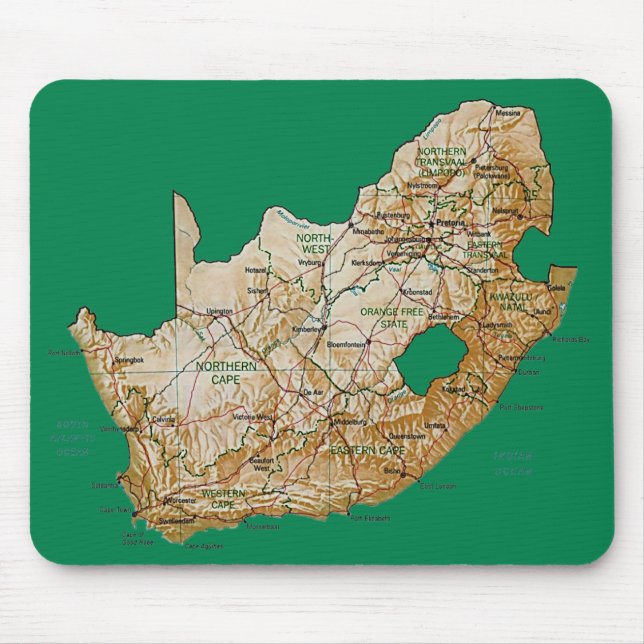 Alfombrilla De Ratón Mapa Mousepad de Suráfrica (Frente)