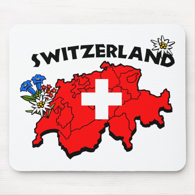 Alfombrilla De Ratón Mapa Mousepad de Switz (Frente)