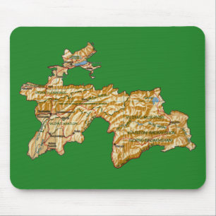 Alfombrilla De Ratón Mapa Mousepad de Tayikistán