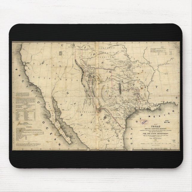 Alfombrilla De Ratón Mapa Mousepad de Tejas (Frente)