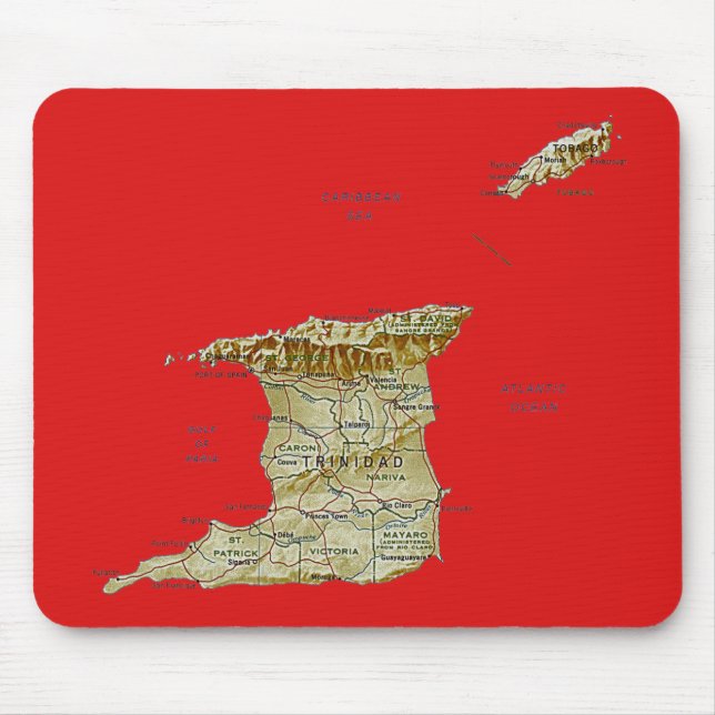 Alfombrilla De Ratón Mapa Mousepad de Trinidad and Tobago (Frente)