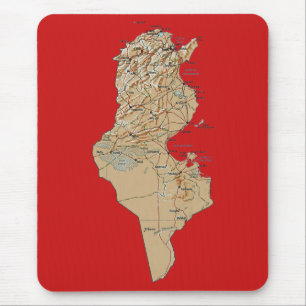 Alfombrilla De Ratón Mapa Mousepad de Túnez
