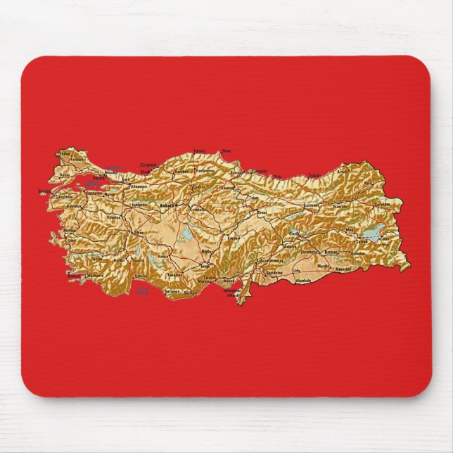 Alfombrilla De Ratón Mapa Mousepad de Turquía (Frente)