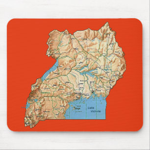 Alfombrilla De Ratón Mapa Mousepad de Uganda