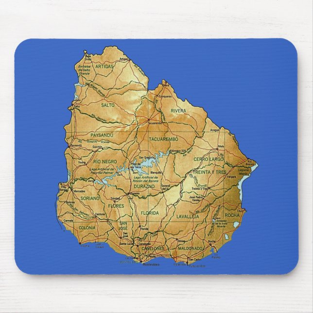 Alfombrilla De Ratón Mapa Mousepad de Uruguay (Frente)